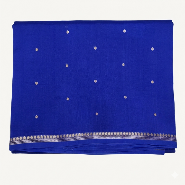 Royal Blue Dana Butti Pure Organza Banarasi Saree