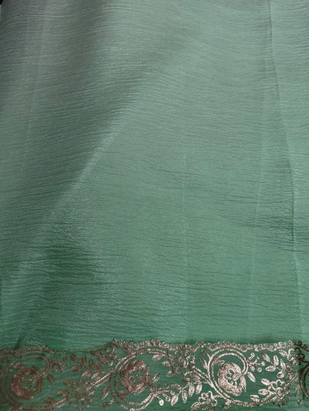 Mint Green Ombre Bird Motif Tissue Banarasi Saree