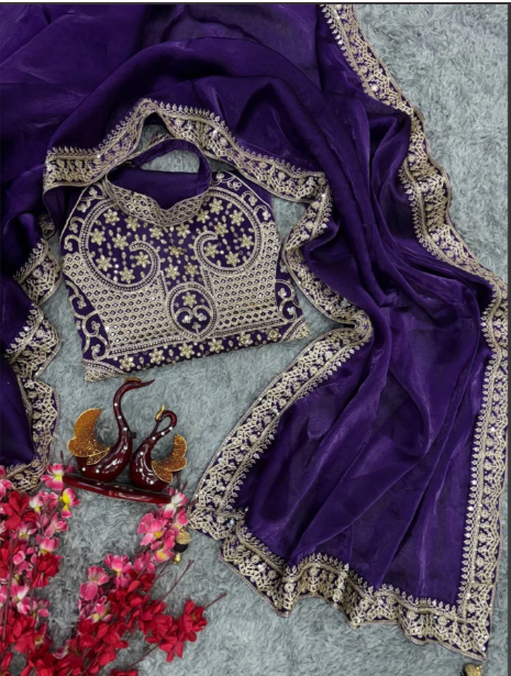 Premium Deep Purple Jimmi Choo Saree