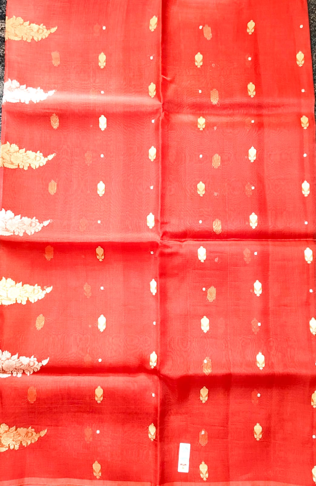 Red Small Butti Sonarupa Pure Organza Banarasi Saree