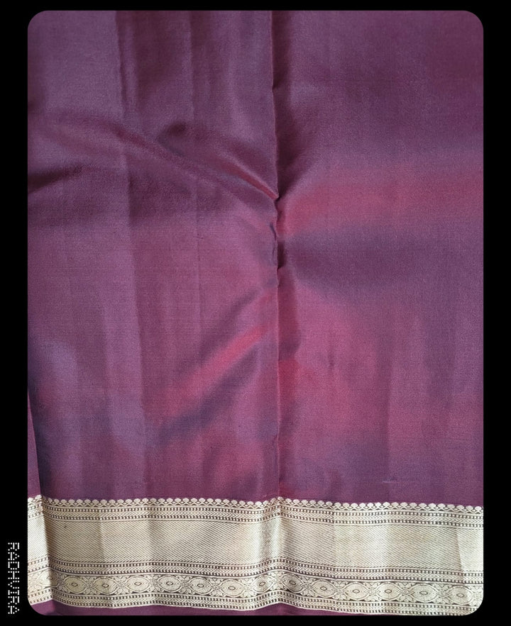 Rose Pink Pure Kanchipuram Silk Saree with Antique Zari Border