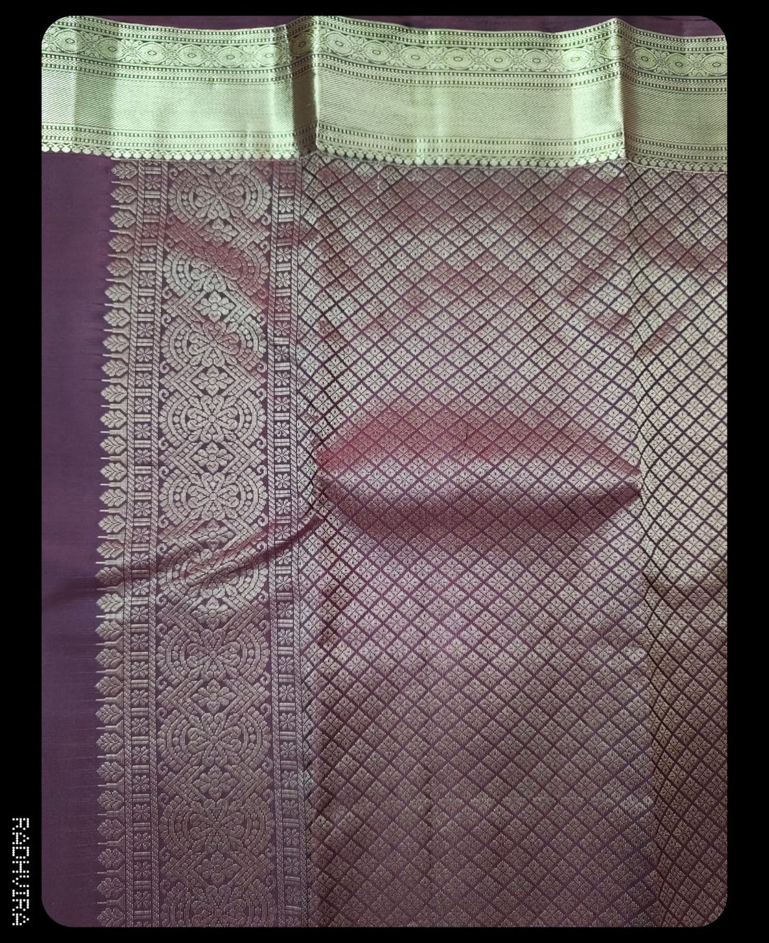 Rose Pink Pure Kanchipuram Silk Saree with Antique Zari Border