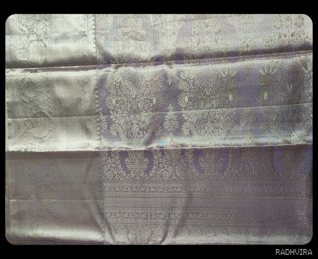 Lavender Kanchipuram Pure Tissue Silk Saree