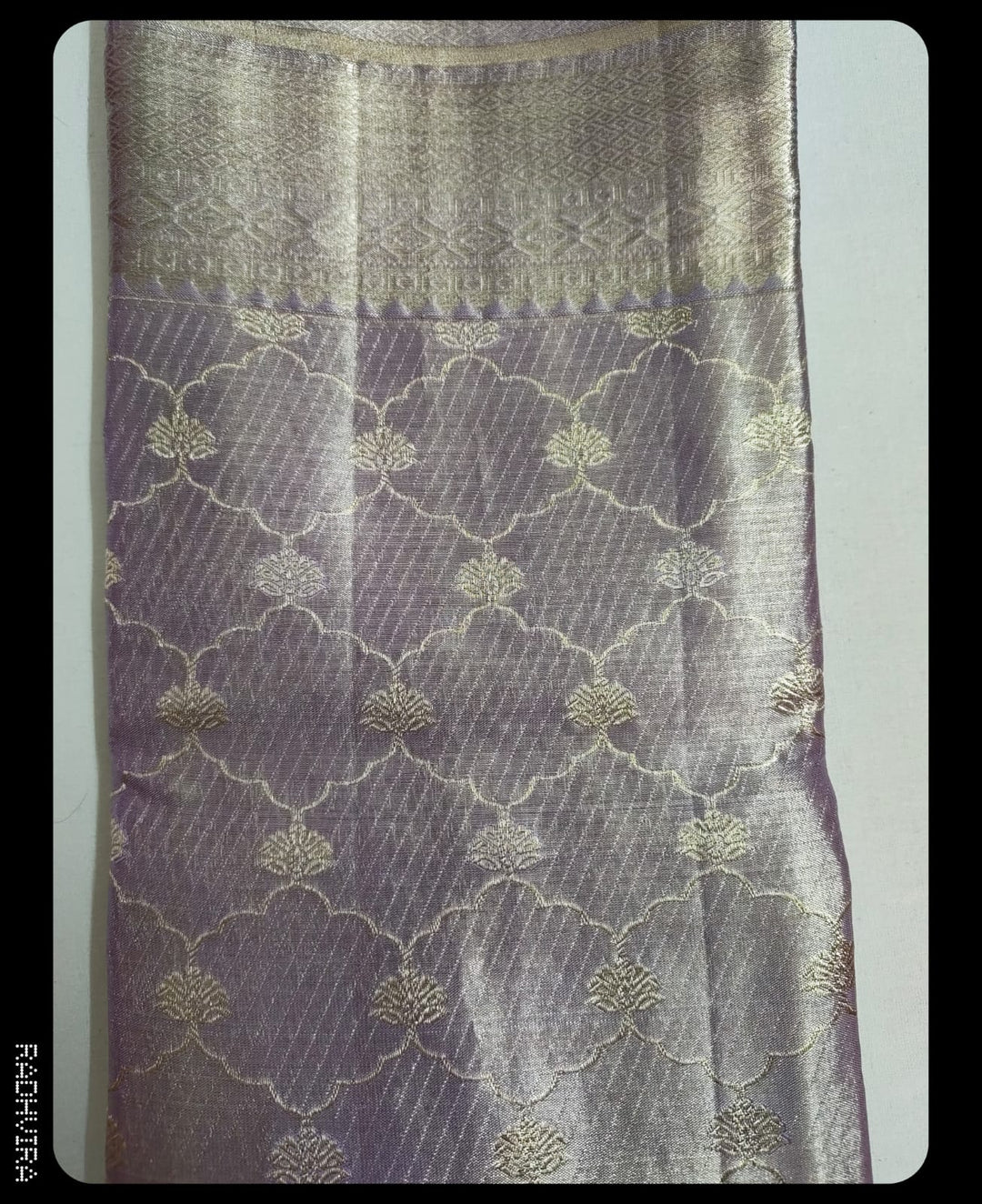 Lavender Kanchipuram Pure Tissue Silk Saree