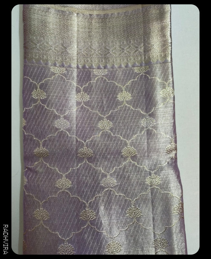 Lavender Kanchipuram Pure Tissue Silk Saree