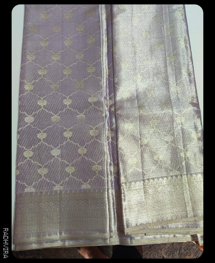 Lavender Kanchipuram Pure Tissue Silk Saree