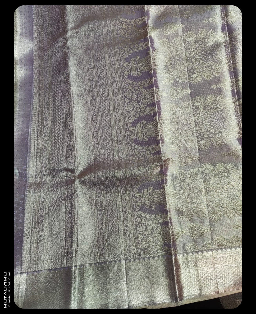 Lavender Kanchipuram Pure Tissue Silk Saree