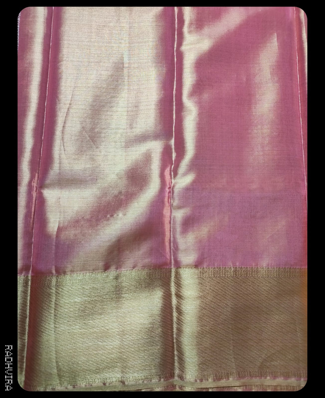 Shimmering Orange Gold Kanchipuram Tissue Silk Saree
