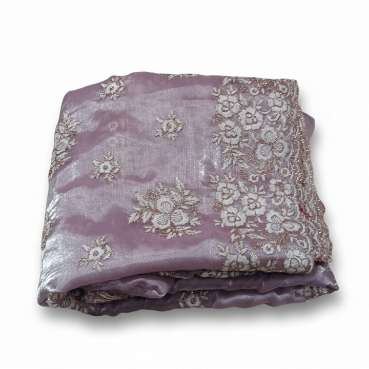 Lavender Floral Diamond Barbary Saree