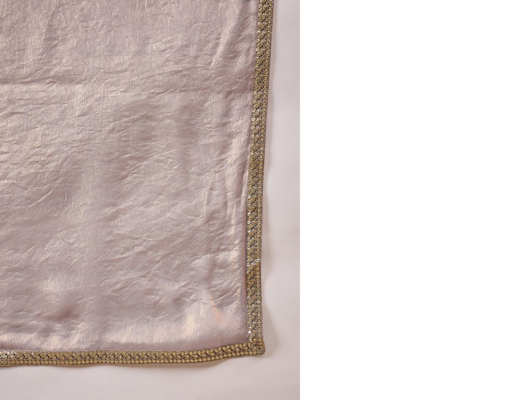 Silver Organza Solid with Gota Lace Saree