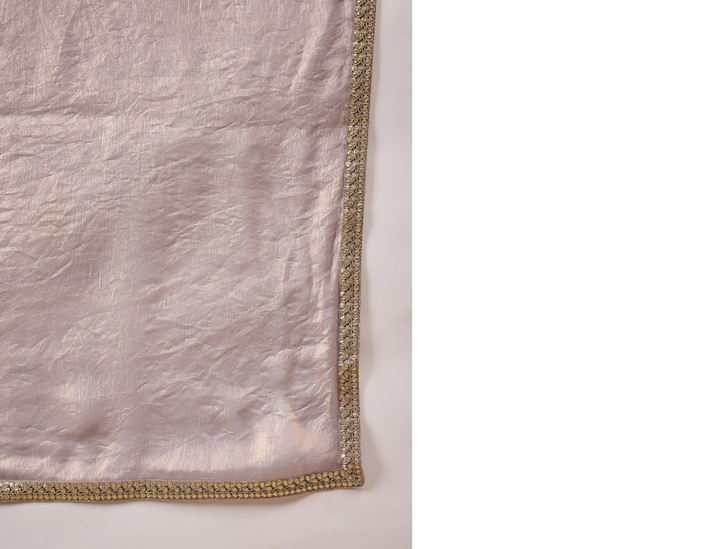 Silver Organza Solid with Gota Lace Saree